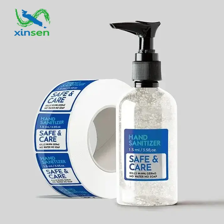 Hand Sanitizer Waterproof Labels