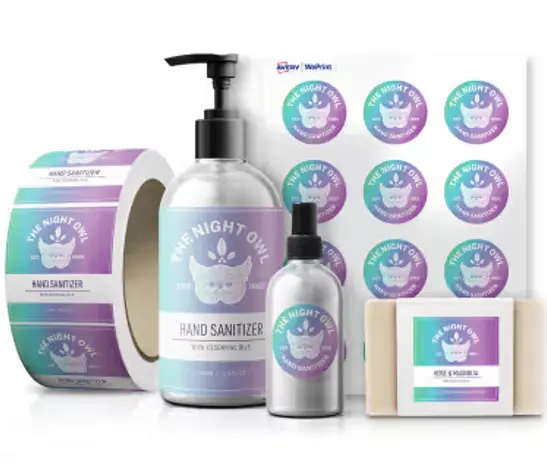 Hand Sanitizer Waterproof Labels